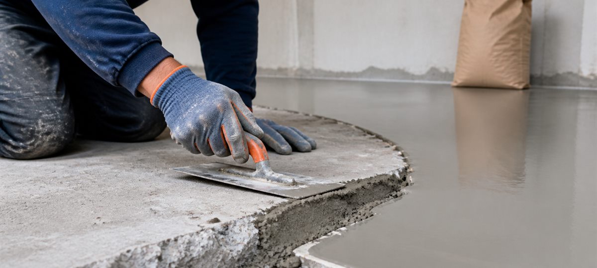 Concrete floor preparation and repair work