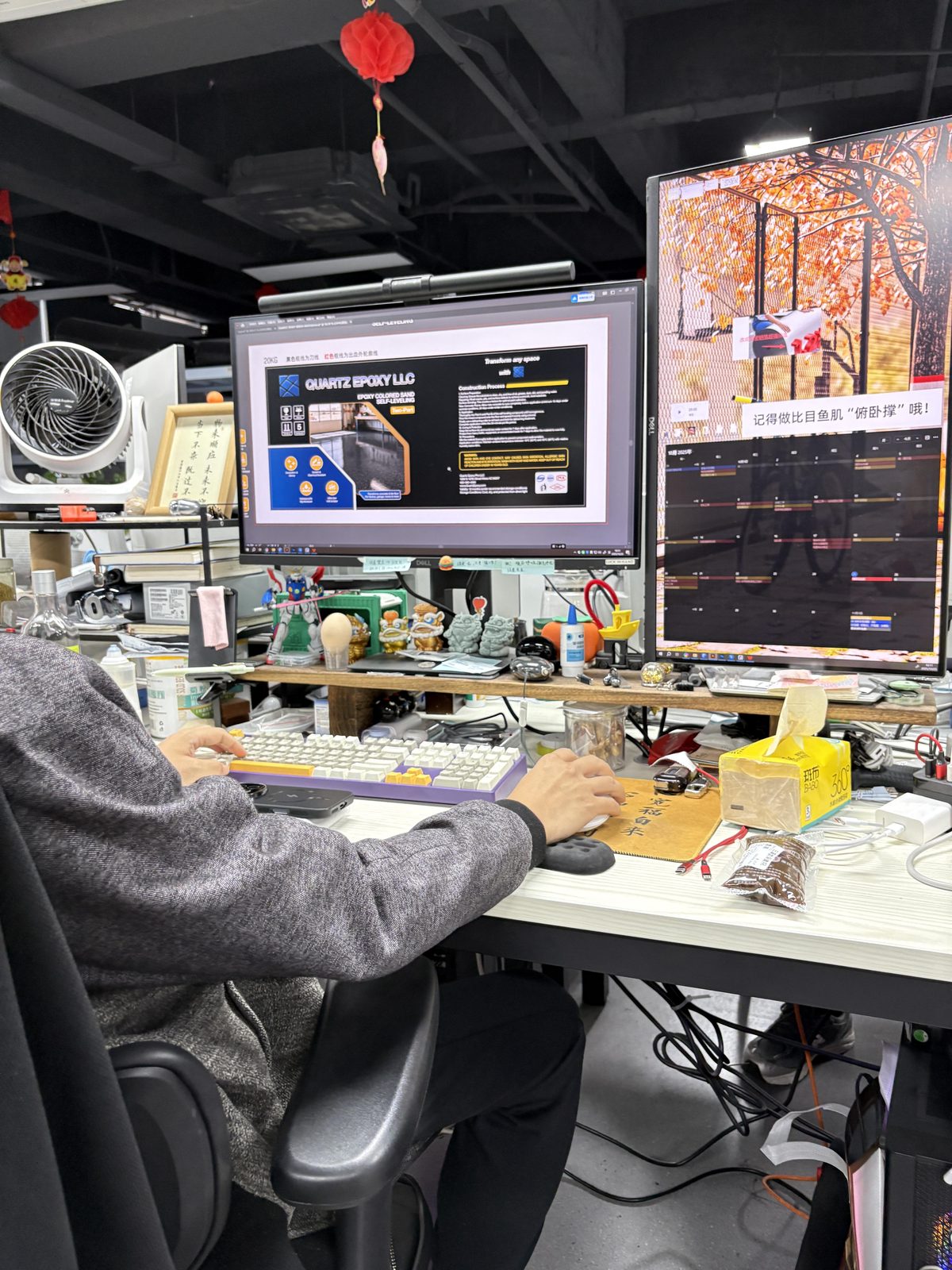 URBVO team member preparing coating packaging artwork