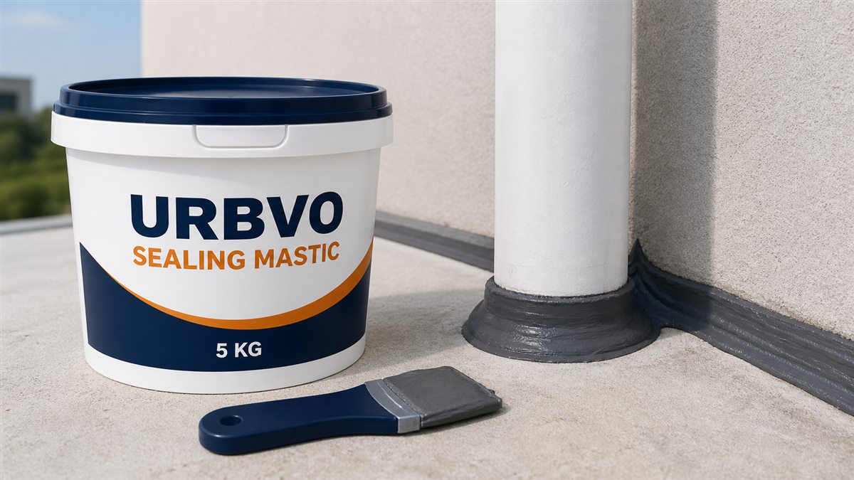 URBVO sealing mastic around a pipe penetration