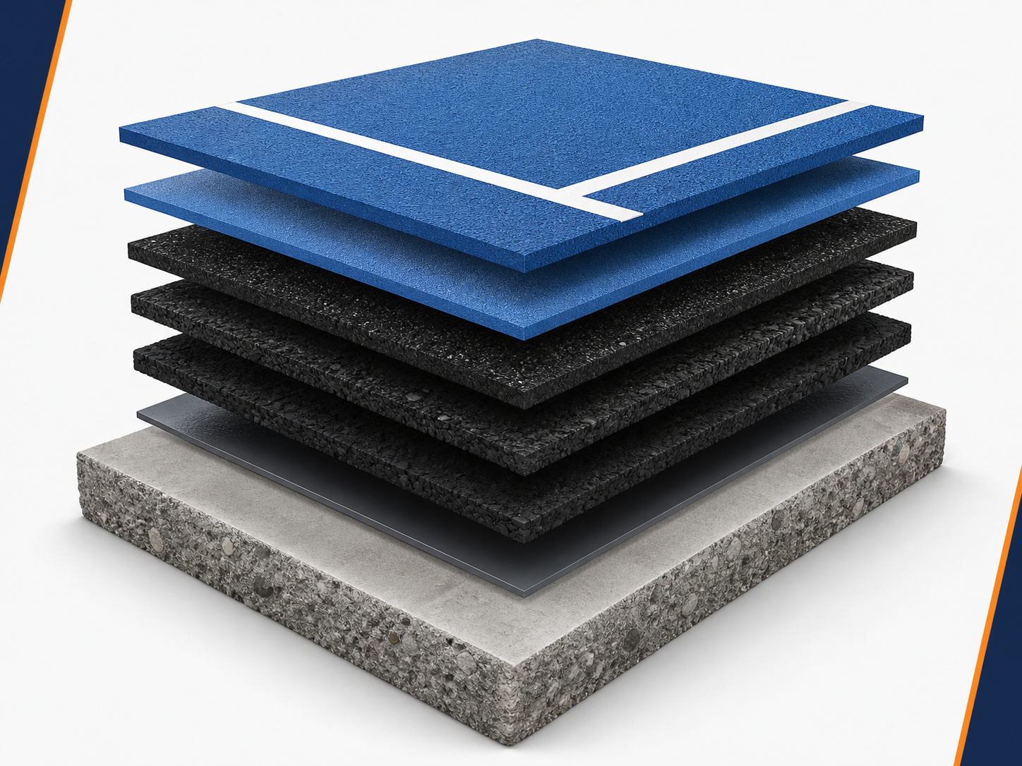 Cushioned acrylic multi-sport court