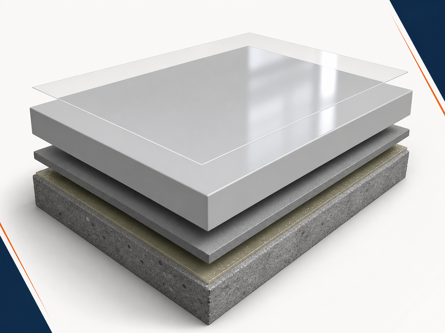 Smooth glossy self-leveling epoxy factory floor
