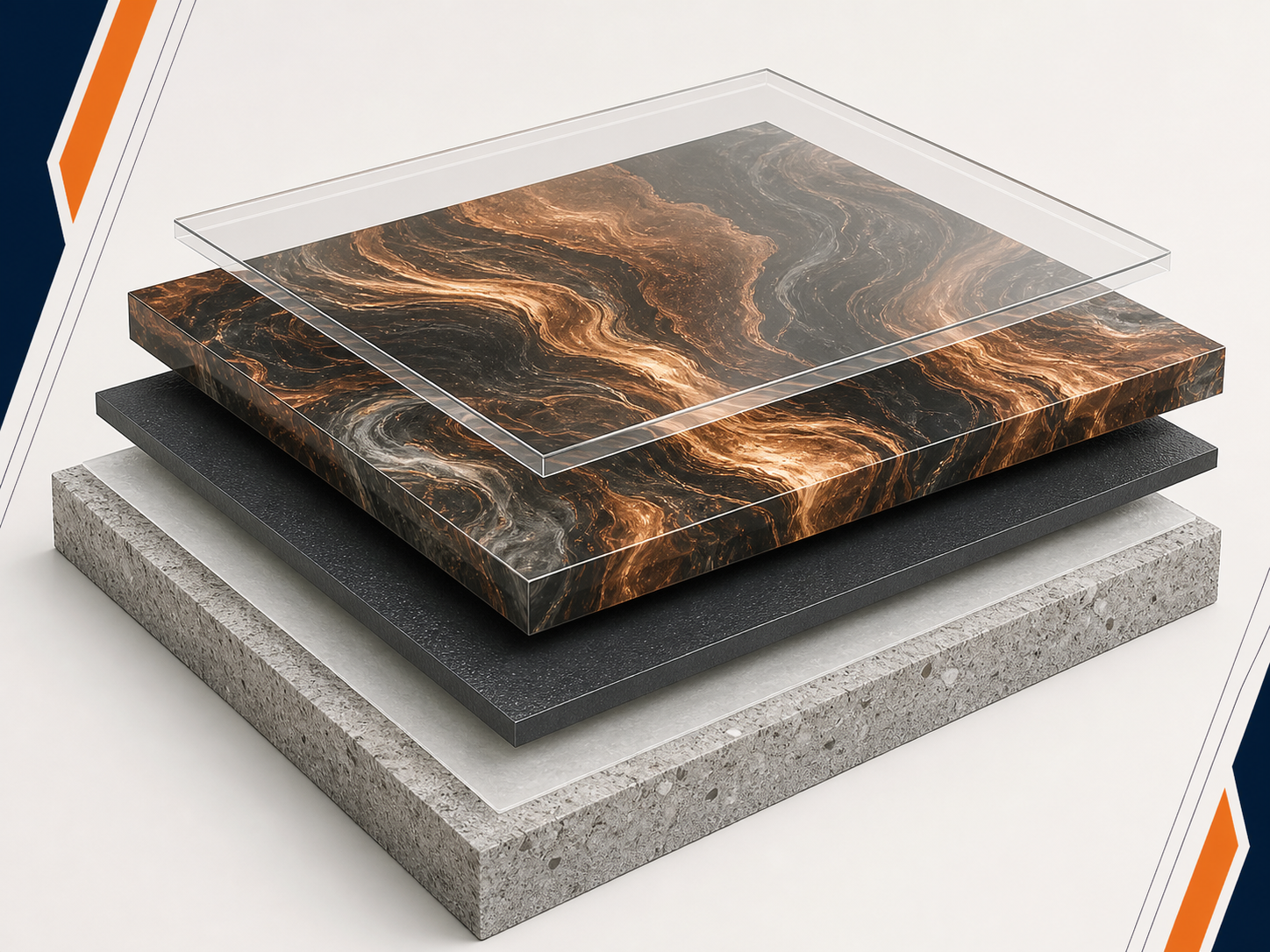 Metallic epoxy resin and decorative floor effect